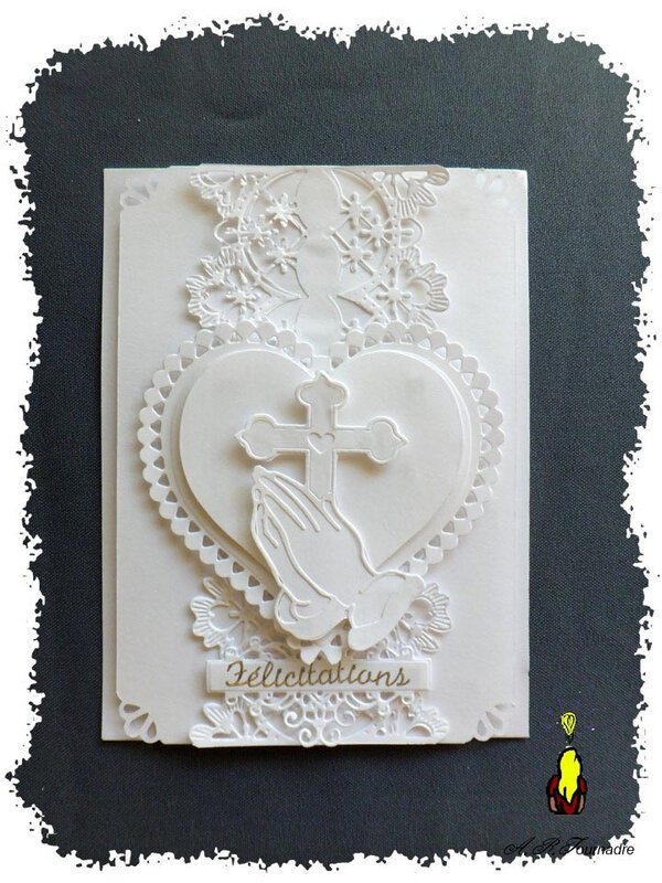 carte de communion monochrome blanche