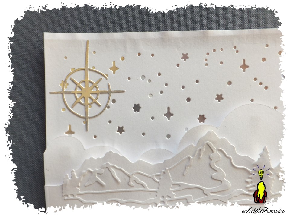 carte de vœux avec les constellations de la grande ourse et la petite ourse