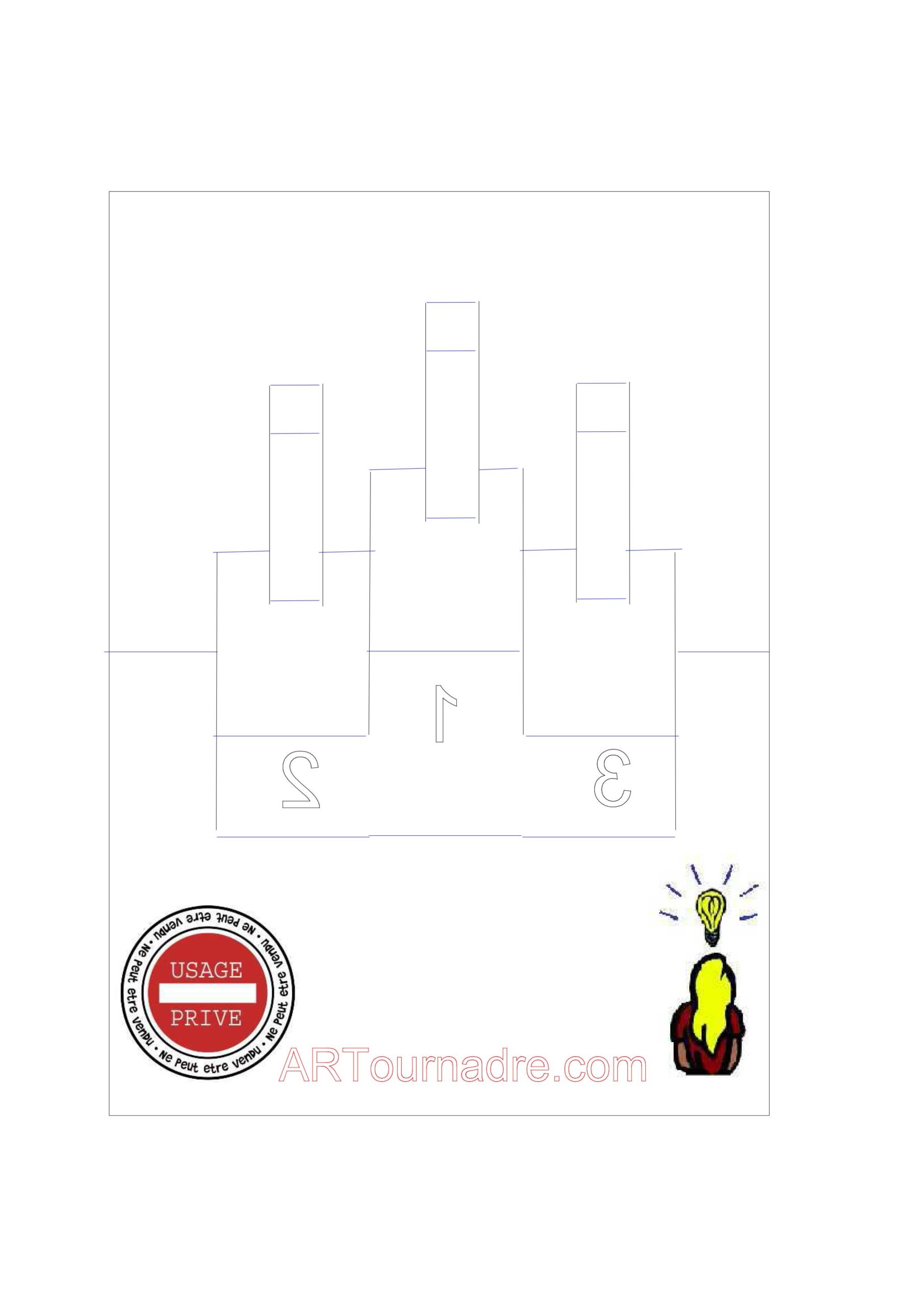 modèle du podium kirigami