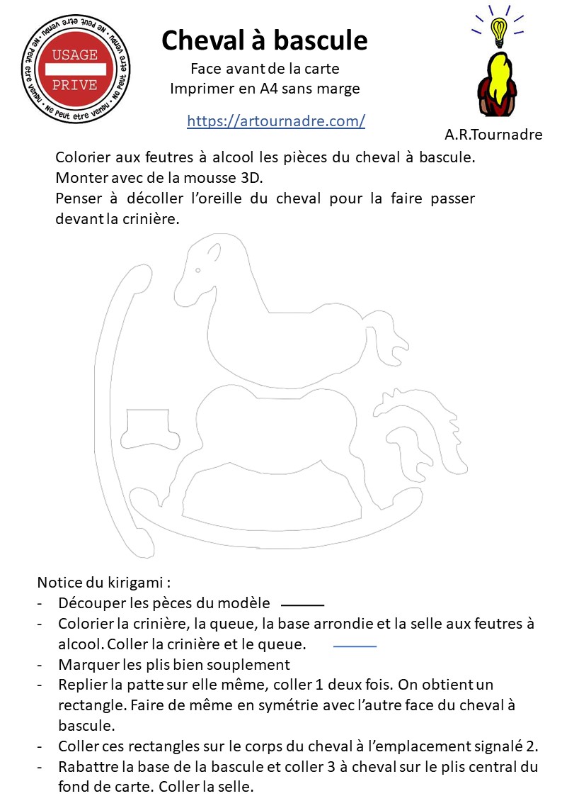 modèle du cheval à bascule et notice de montage