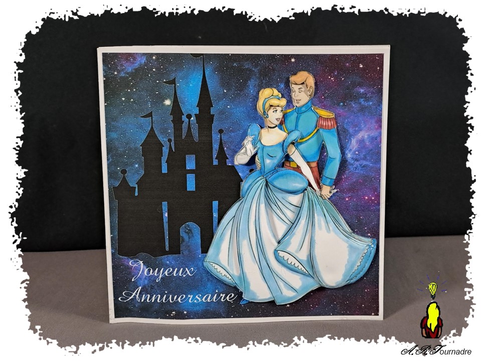 ART 2025 08 Cendrillon 1 fond galaxie de la face avant de la carte
