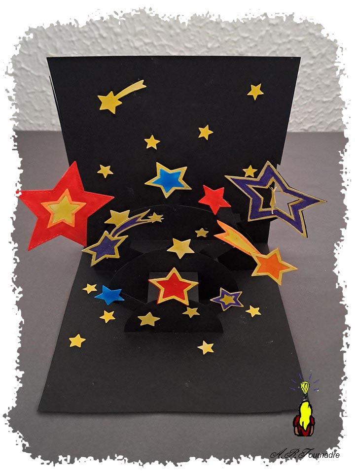 carte pop-up étoiles filantes