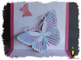 papillon doublé aux crayons pastels