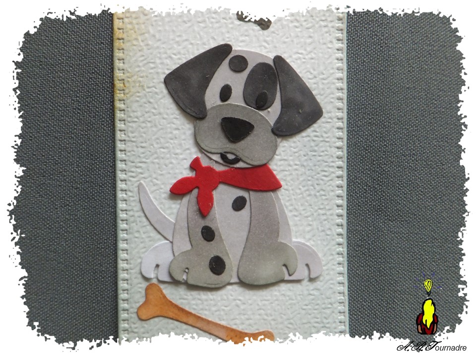 chien de Eline coloré aux feutres à alcool