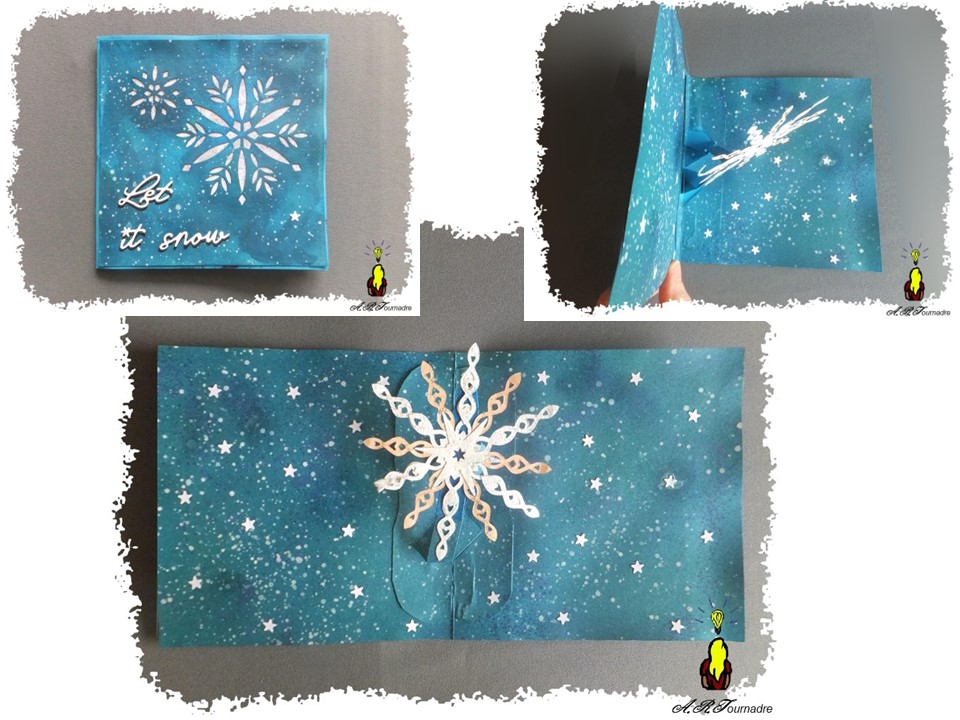 ART 2025 11 etoile qui tourne 0 carte flocon de neige monté sur pivot