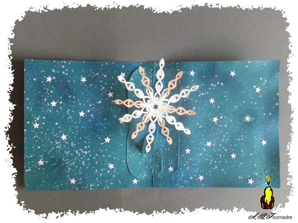 ART 2025 11 etoile qui tourne 4 carte pop-up flocon ouverte