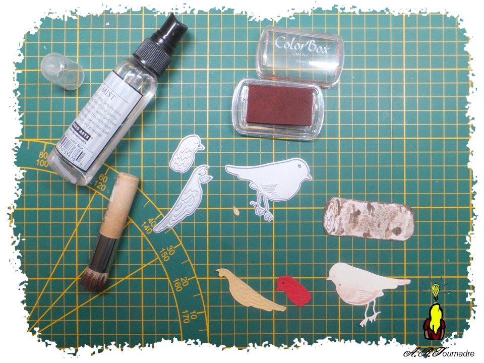 ART 2026 01 Memorydex oiseau encre 4 outils utilisés pour réaliser la carte