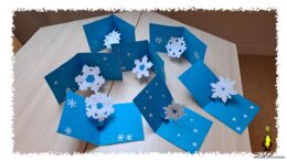 cartes pop-up flocons des enfants