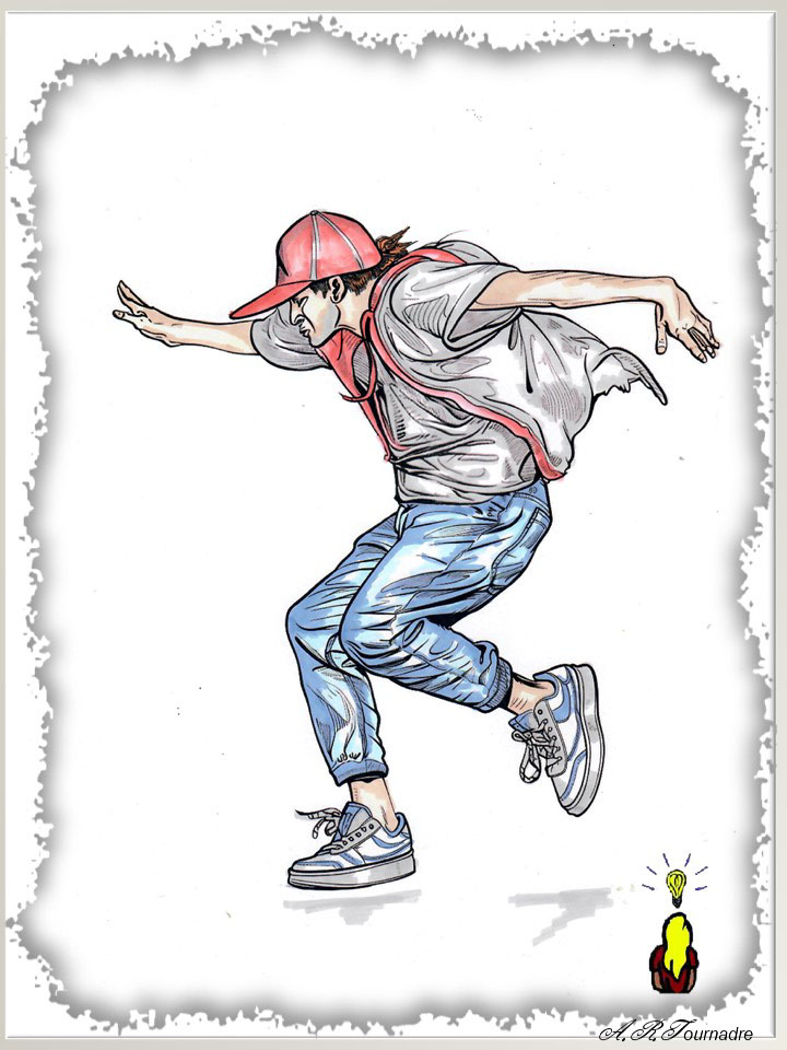 ART 2026 04 danseur hip hop 1 coloriage danseur de hip hop feutres à alcool