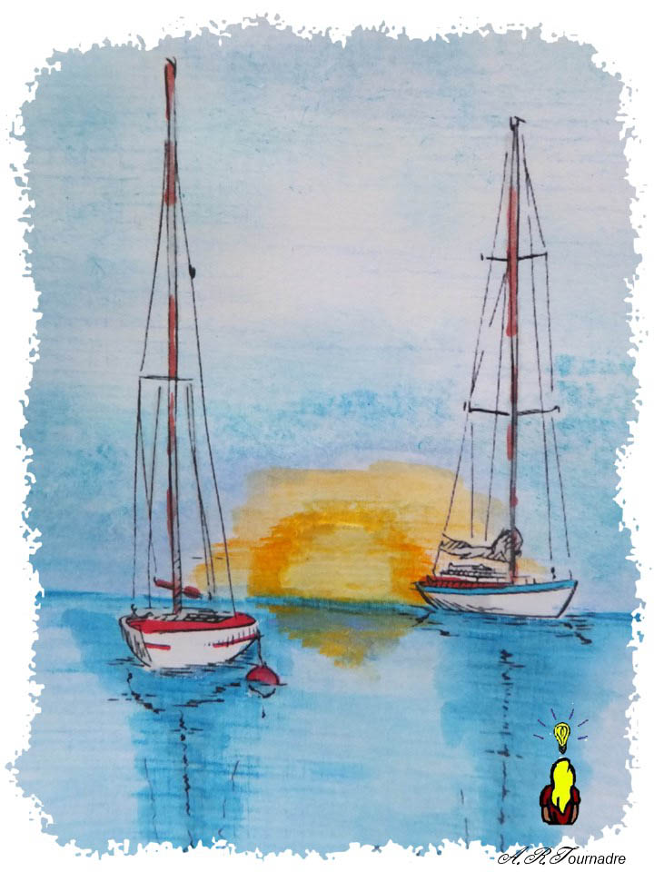 ART 2026 06 bateau de plaisance 2 détail de l'aquarelle
